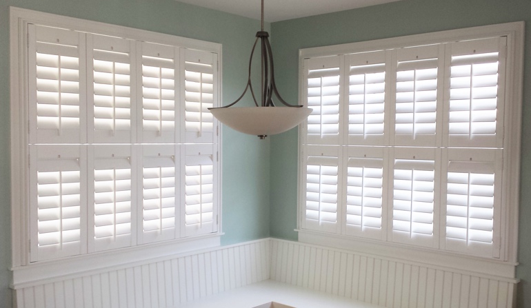 San Antonio white shutters in booth